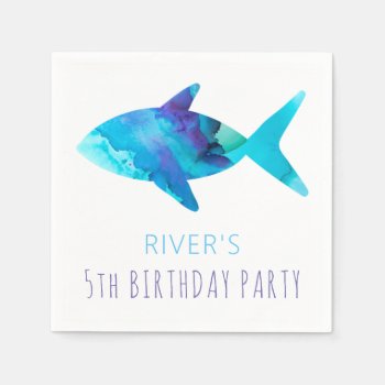 Under The Sea Watercolor Watercolor Fish Marine Napkins by LilPartyPlanners at Zazzle