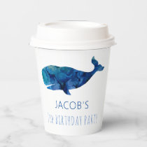 Under The Sea Watercolor Whale Nautical Paper Cups