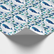 Under The Sea Watercolor Whale Personalized Wrapping Paper
