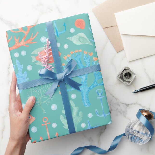 Under the Sea Watercolor Wrapping Paper (Gifting)