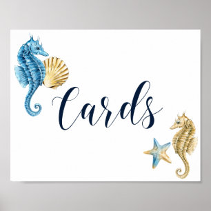 Under the Sea Wedding Horizontal Card Sign