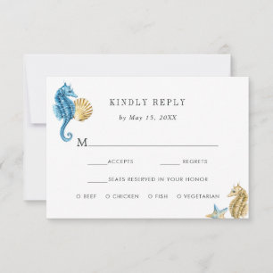 Under the Sea Wedding RSVP with Meal Choice Card