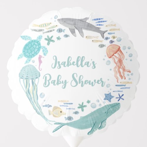 Under The Sea Whale Baby Shower Balloon