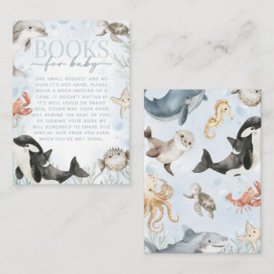 Under the Sea Whale Baby Shower Book Request Enclosure Card
