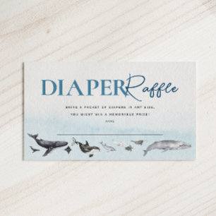 Under The Sea Whale Baby Shower Diaper Raffle Enclosure Card