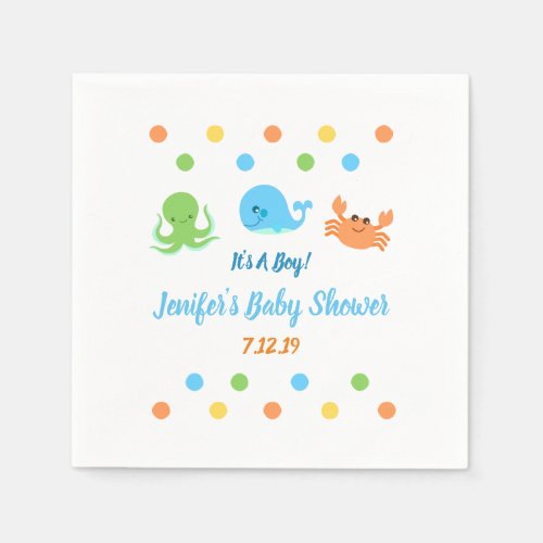 Under The Sea Whale Baby Shower Napkins