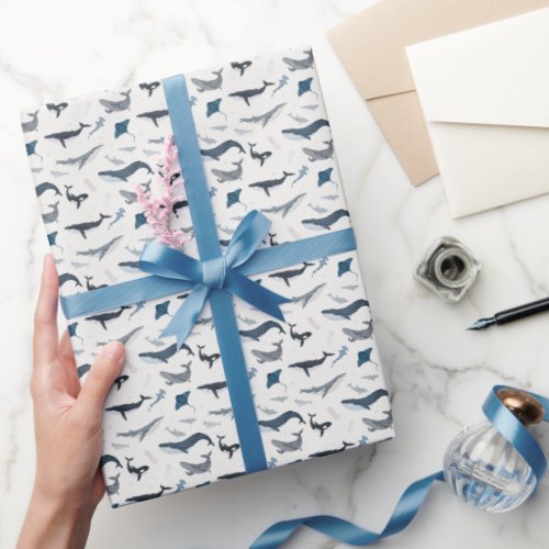 Under The Sea Whale Birthday Gift Wrapping Paper