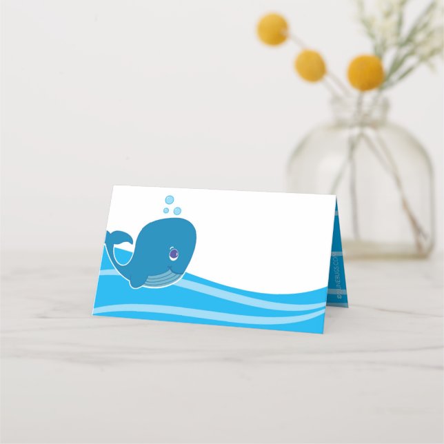 Under the Sea Whale Birthday Place Card (Front)