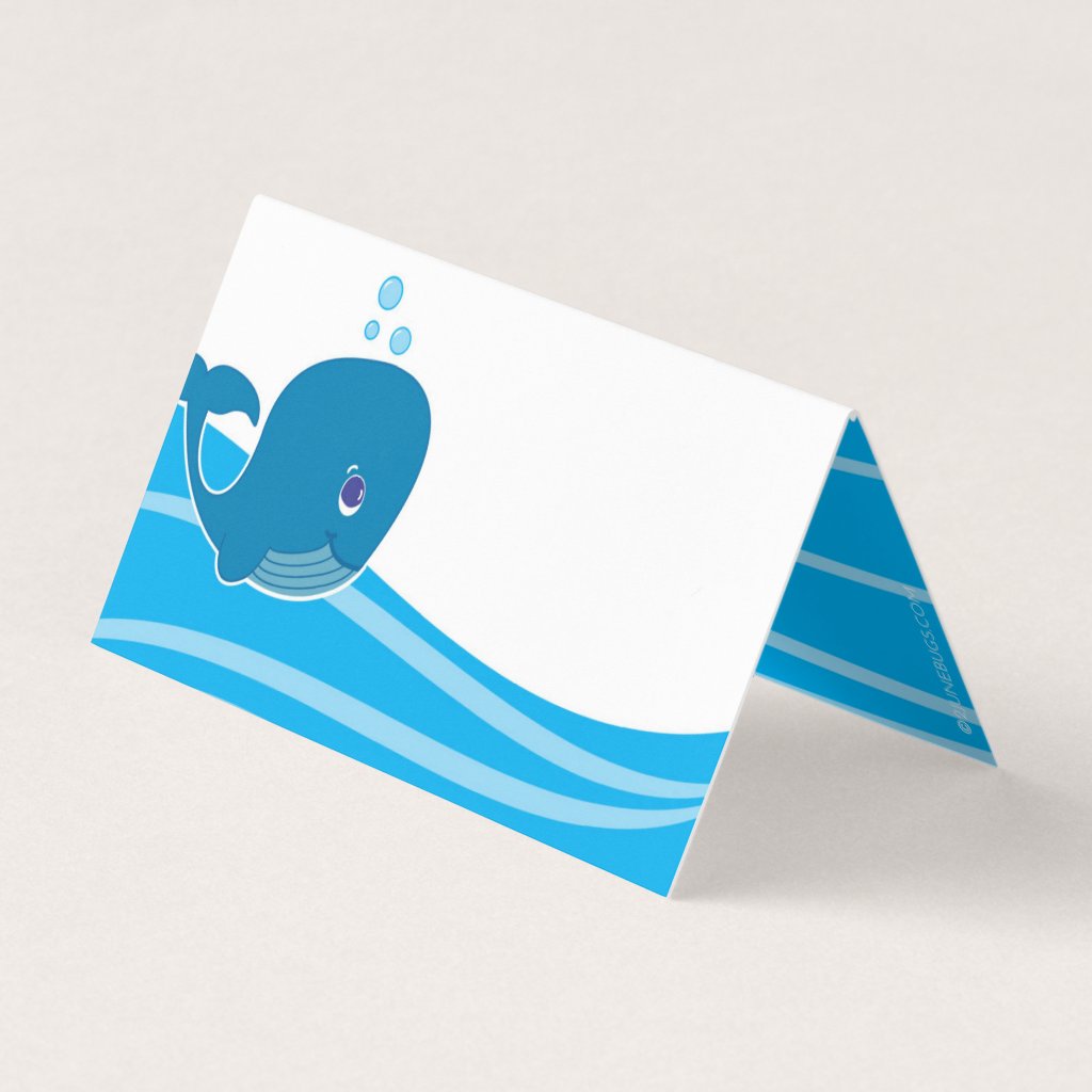 Under the Sea Whale Birthday Place Card