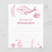 Under the sea Whale birthday time capsule message (Front)