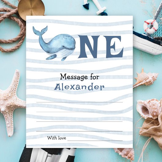 Under the sea Whale birthday time capsule message