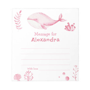 Under the sea Whale birthday time capsule message Notepad