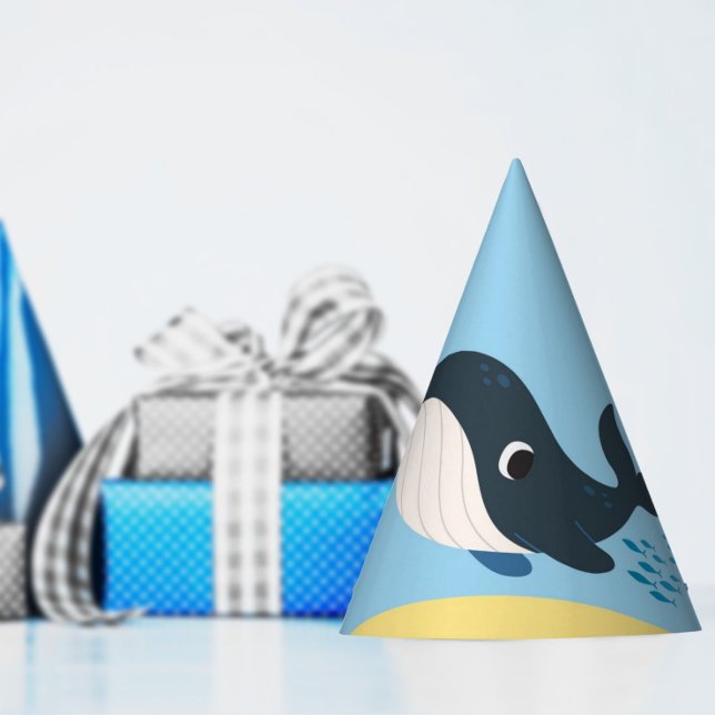 Under the sea whale boys birthday party hat (Creator Uploaded)