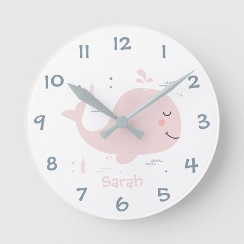 Under the Sea Whale Kids Nursery Wall Clock