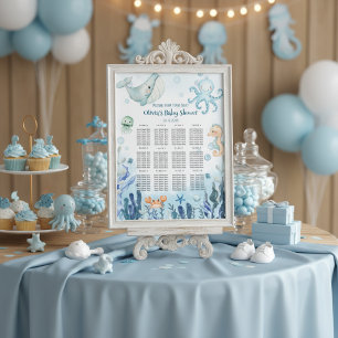 Under the Sea Whale Octopus seating chart sign