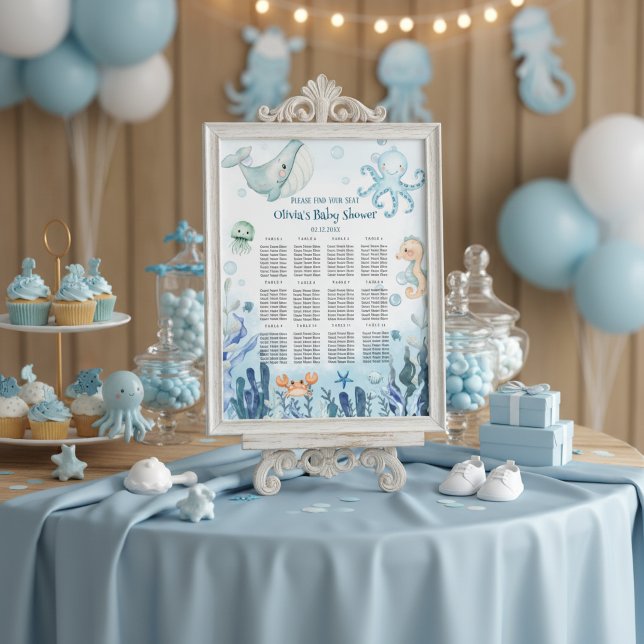Under the Sea Whale Octopus seating chart sign  (Creator Uploaded)