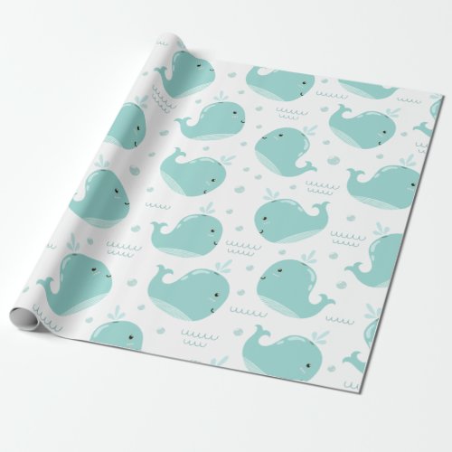 Under the Sea Whale Pattern Wrapping Paper