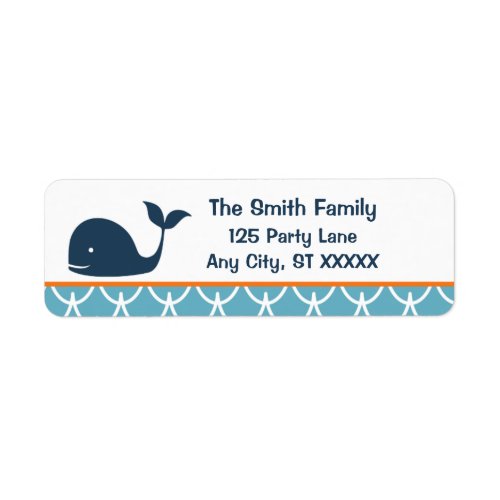 Under the Sea Whale Return Address Label