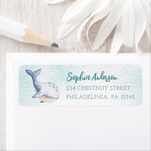 Under The Sea Whale Return Address Labels