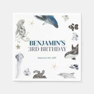 Under The Sea Whale Sea Life Birthday Napkins