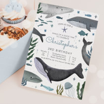 Under The Sea Whale Sea Life Birthday Party  Invitation