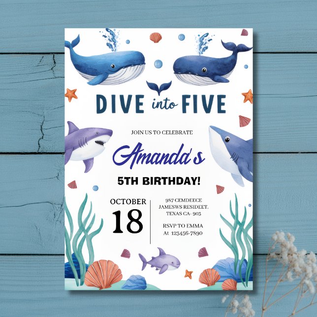 Under the Sea Whale & Shark Birthday Invitation (Under the Sea Whale & Shark Birthday Invitation
)