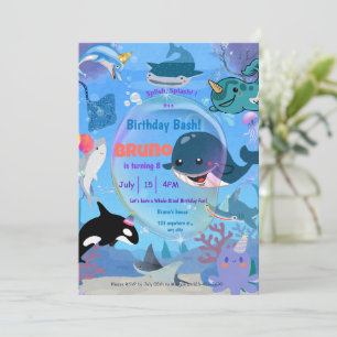 Under the sea whale sharks jellyfish invitation