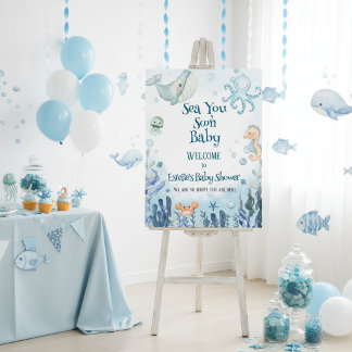 Under the Sea Whale Starfish welcome sign board