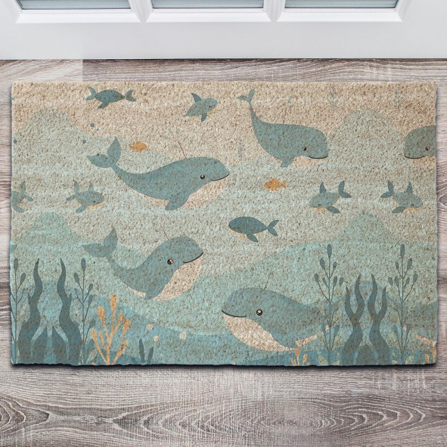 Under the Sea Whales & Fish   Fiber Doormat (Creator Uploaded)