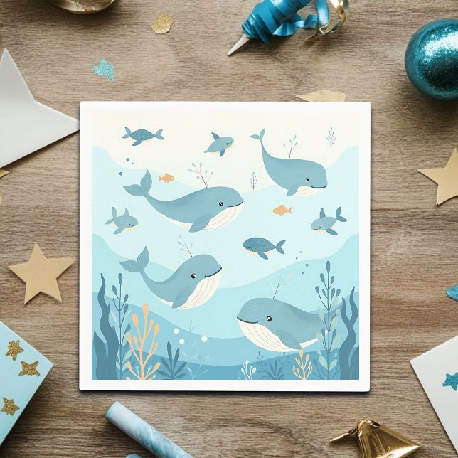 Under the Sea Whales & Fish Kids Napkins (Creator Uploaded)