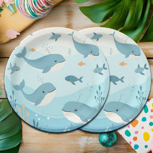 Under the Sea Whales & Fish Kids Paper Plates