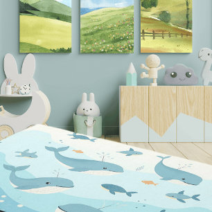 Under the Sea Whales & Fish Kids Rug