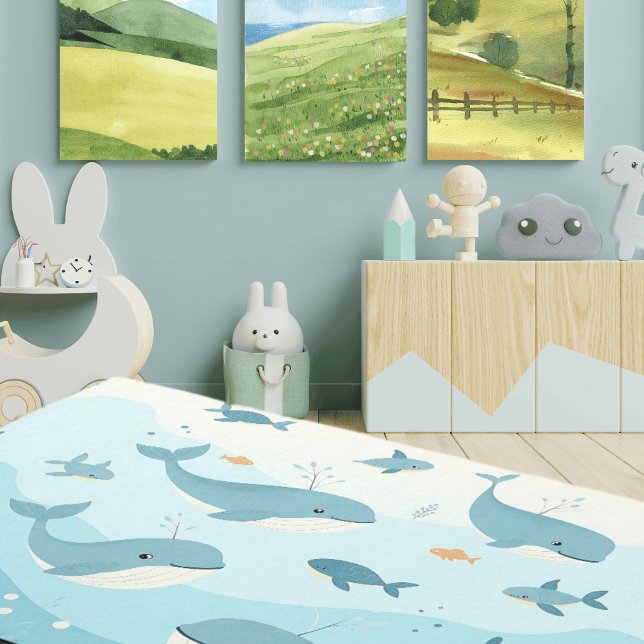 Under the Sea Whales & Fish Kids Rug (Creator Uploaded)