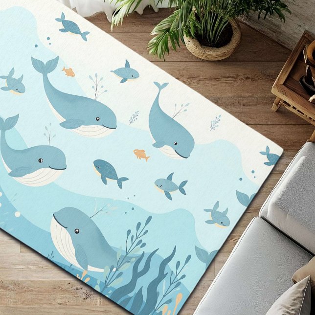 Under the Sea Whales & Fish Kids Rug (Creator Uploaded)