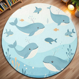 Under the Sea Whales & Fish Kids Rug