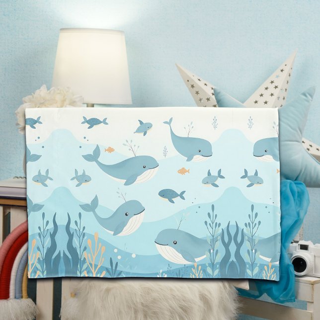 Under the Sea Whales & Fish   Pillow Case (Creator Uploaded)