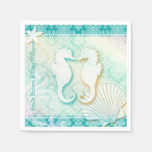 Under the Sea Whimsical Beach Wedding Paper Napkins