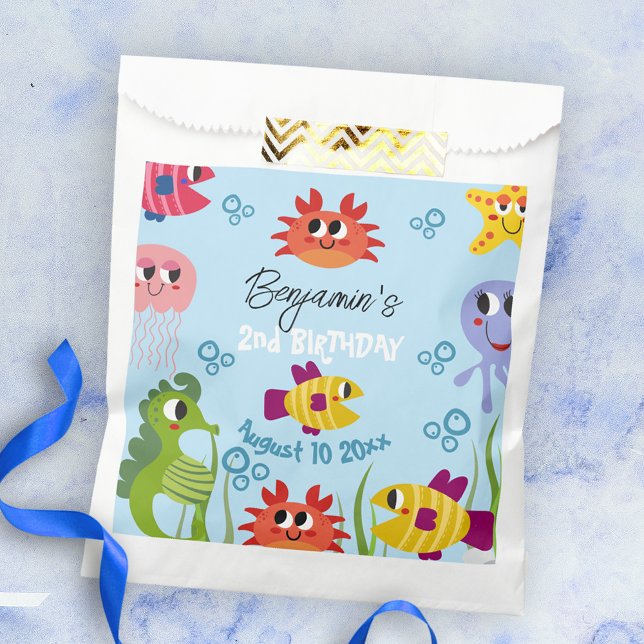 Under The Sea Whimsical Creatures Birthday Party Favor Bag (Creator Uploaded)