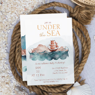 Under the Sea Whimsical Ocean Baby Shower Invitation