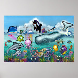 Under the Sea with Aqua Babies Poster