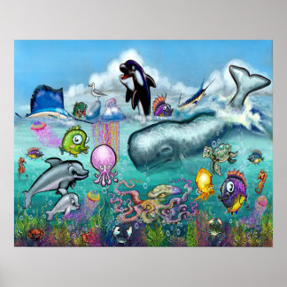 Under the Sea with Aqua Babies Poster