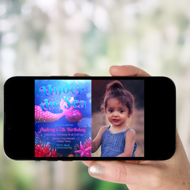 Under the Sea with Photo Landscape Invitation (Front Digital)