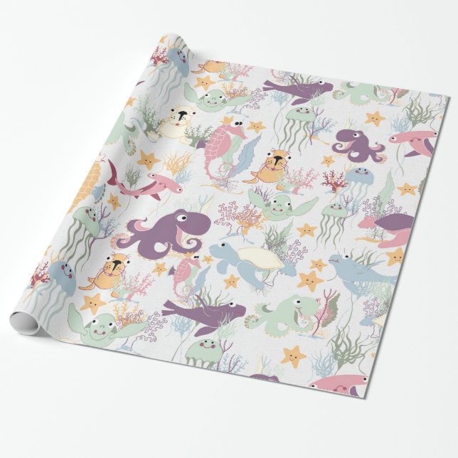 Under the Sea Wrapping Paper (Unrolled)