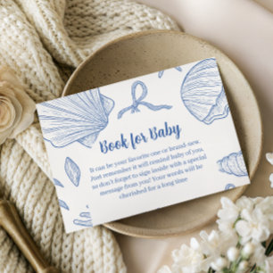 Under The Sea You Soon Blue Book For Baby Shower Enclosure Card