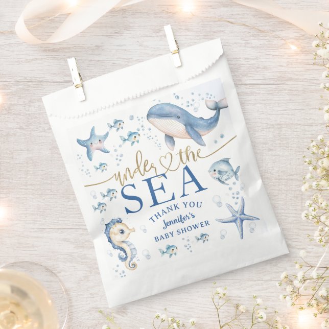 Under The SeaBaby Shower Boy Blue Ocean Favor Bag (Clipped)