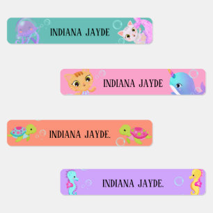 under the seas Waterproof Name Labels. Labels