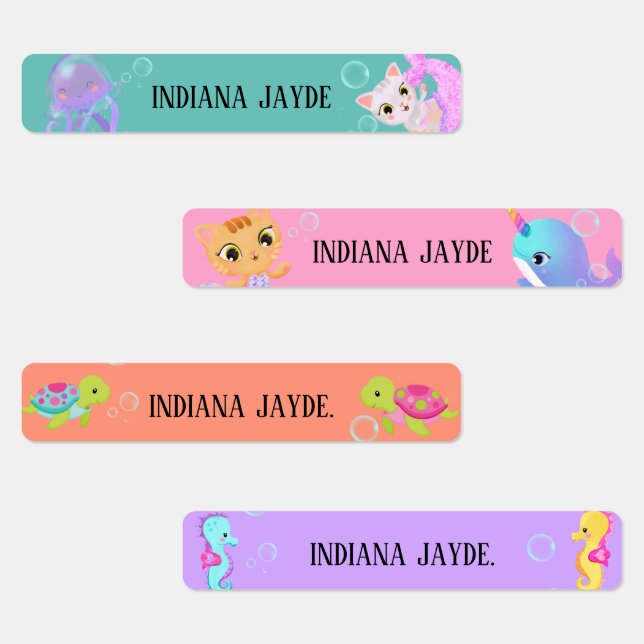 under the seas Waterproof Name Labels.  Labels (Group)