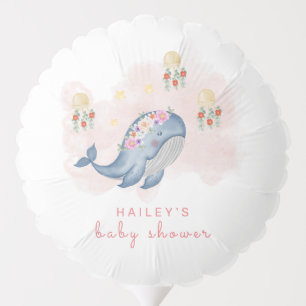 Under The See Sweet Whale Floral Baby Shower  Balloon