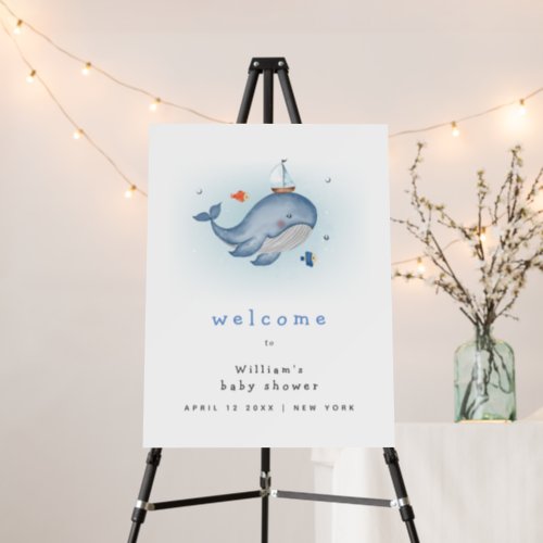 Under The See Whale Boat Baby Shower Welcome Sign