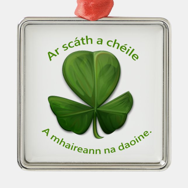 Under the shelter of each other people survive metal ornament (Front)